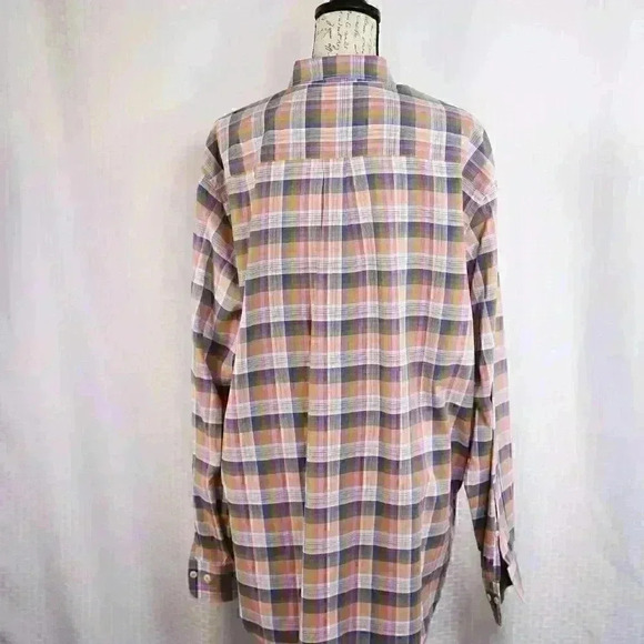 Peter Millar Shirt Men's XL Blue/Green Plaid 100% Cotton Long Sleeve Button Down - Picture 7 of 14